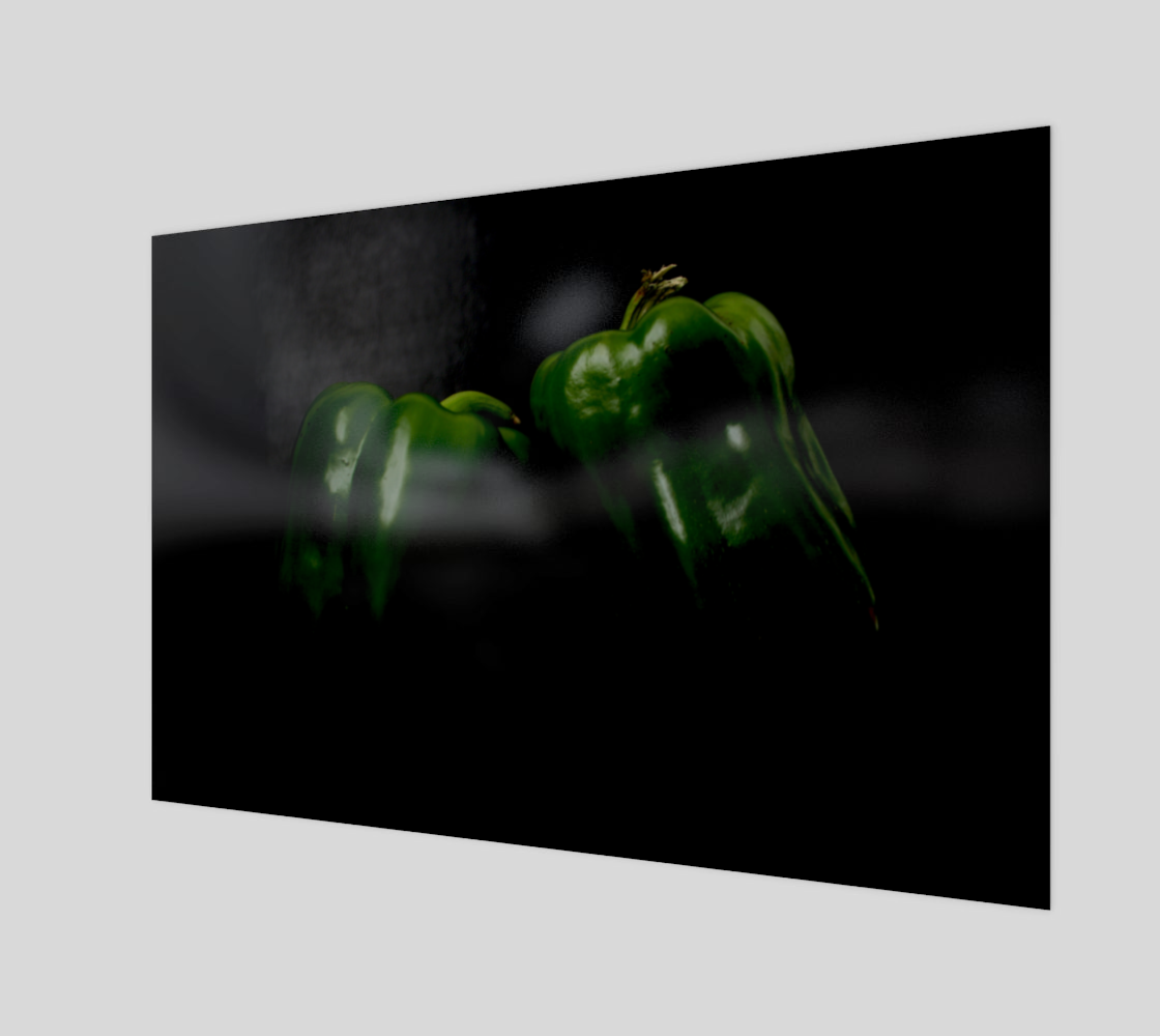 Two Green Peppers Wood Print preview
