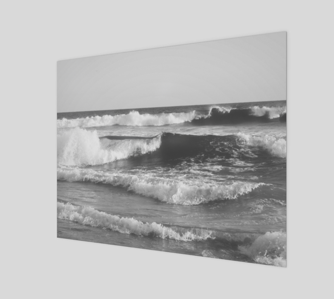 Huntington Beach Waves in Black and White 3D preview