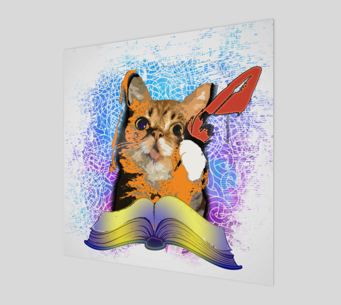 A cat with a book. Kitten Poet preview #1