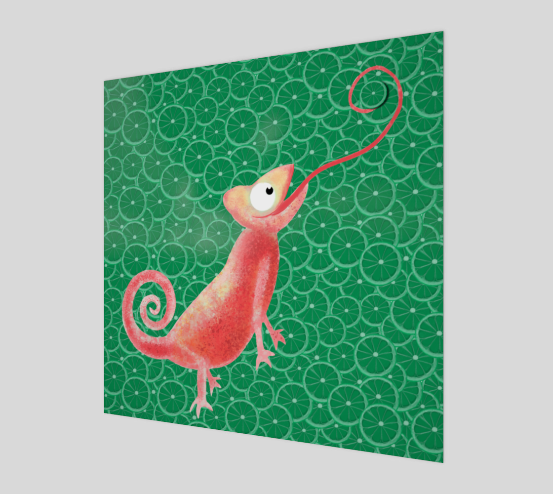 Wally the Chameleon Art Print  3D preview