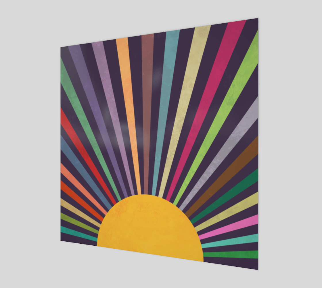 Minimalist Retro Rainbow Sun Rays preview