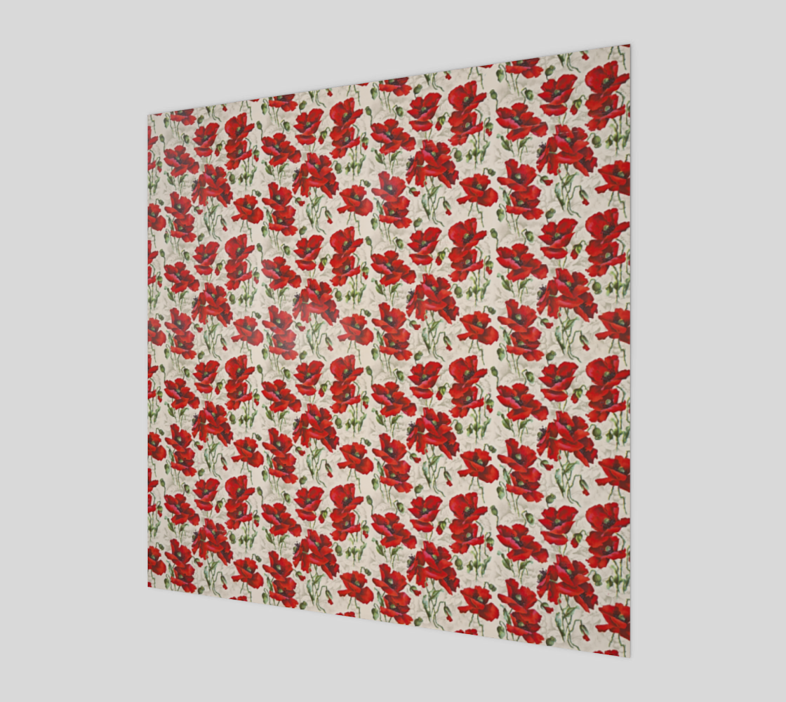 Vintage Red Poppy Floral Pattern preview