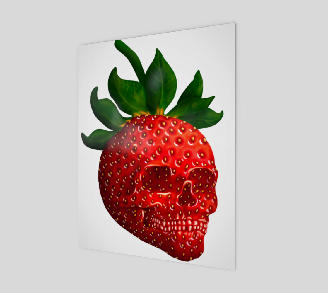 Strawberry Skull Art 11x14 preview