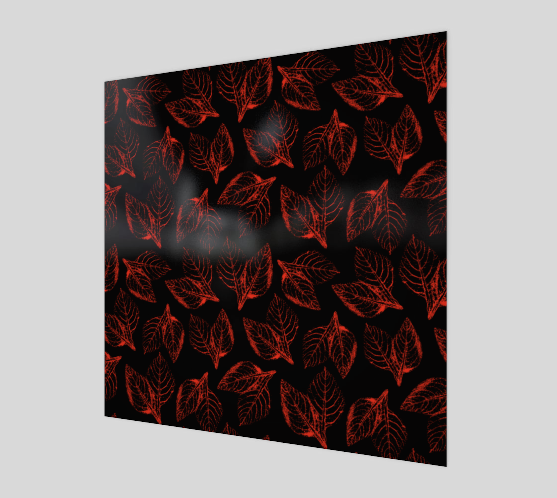 Aperçu de Wood Print * Red Black Floral Wall Hanging * Ready to Hang Wall Art Printed on Wood * Red Amaranth Leaves