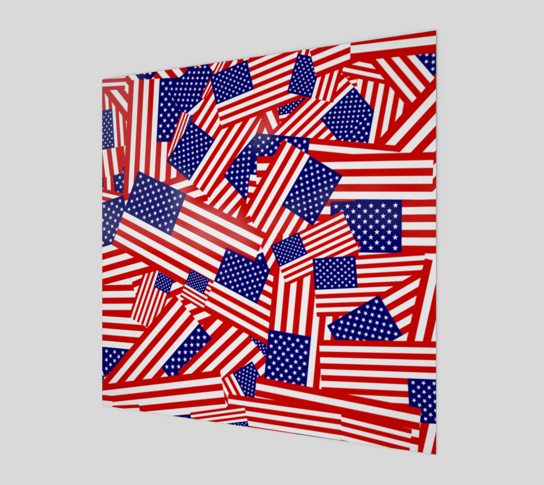 United States American Flag Collage Background 3D preview
