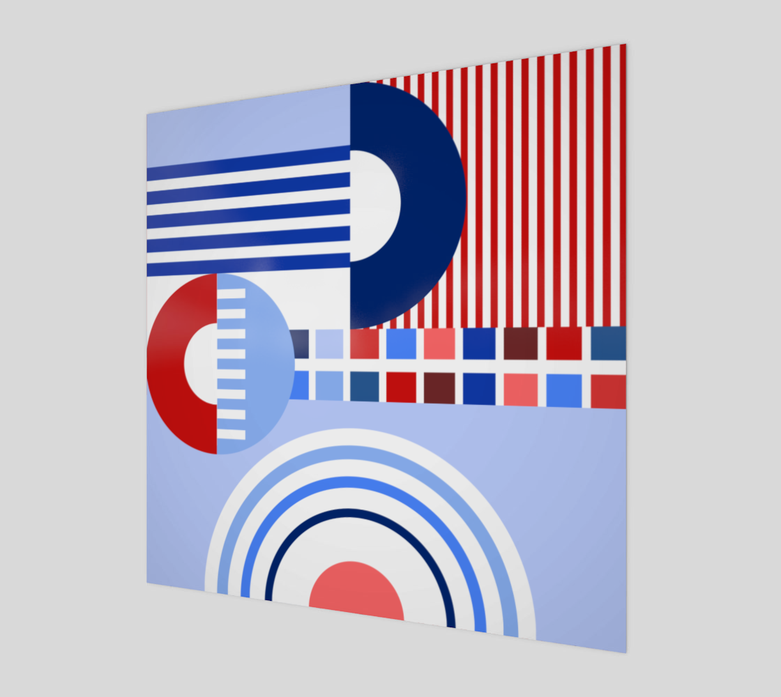 Red White Blue Contemporary Abstract Composition preview