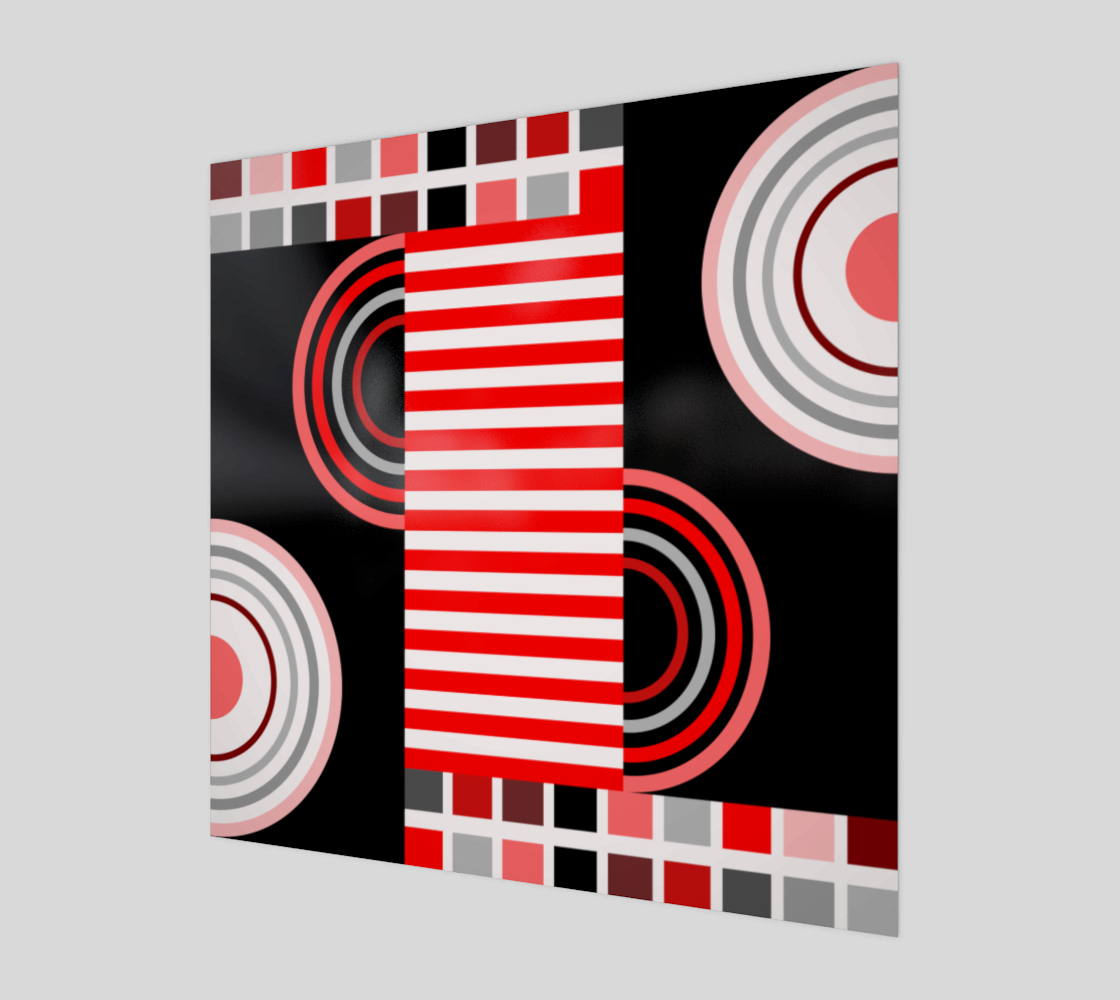 Black Red Contemporary Abstract Composition preview