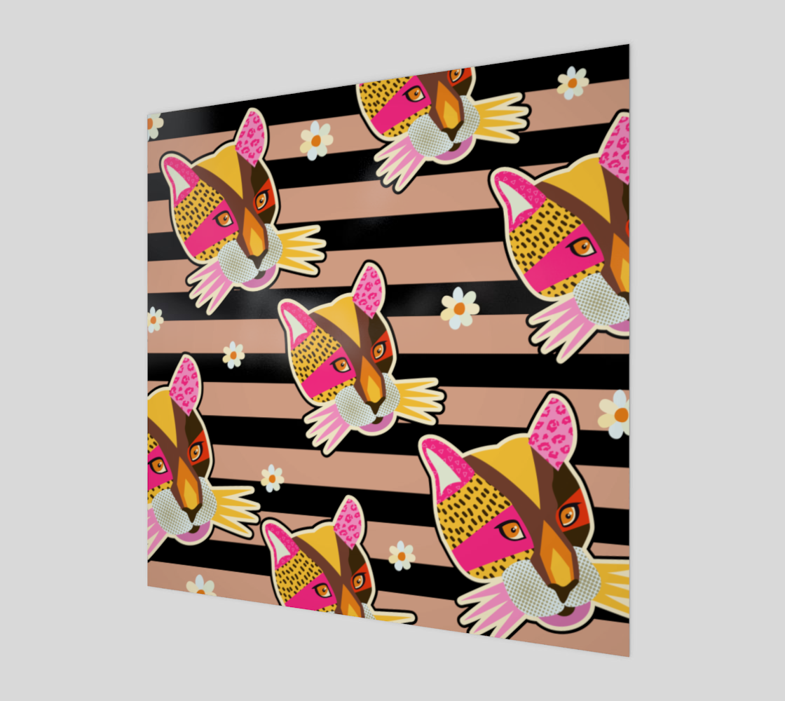 Striped Leopard Face Surface Print preview