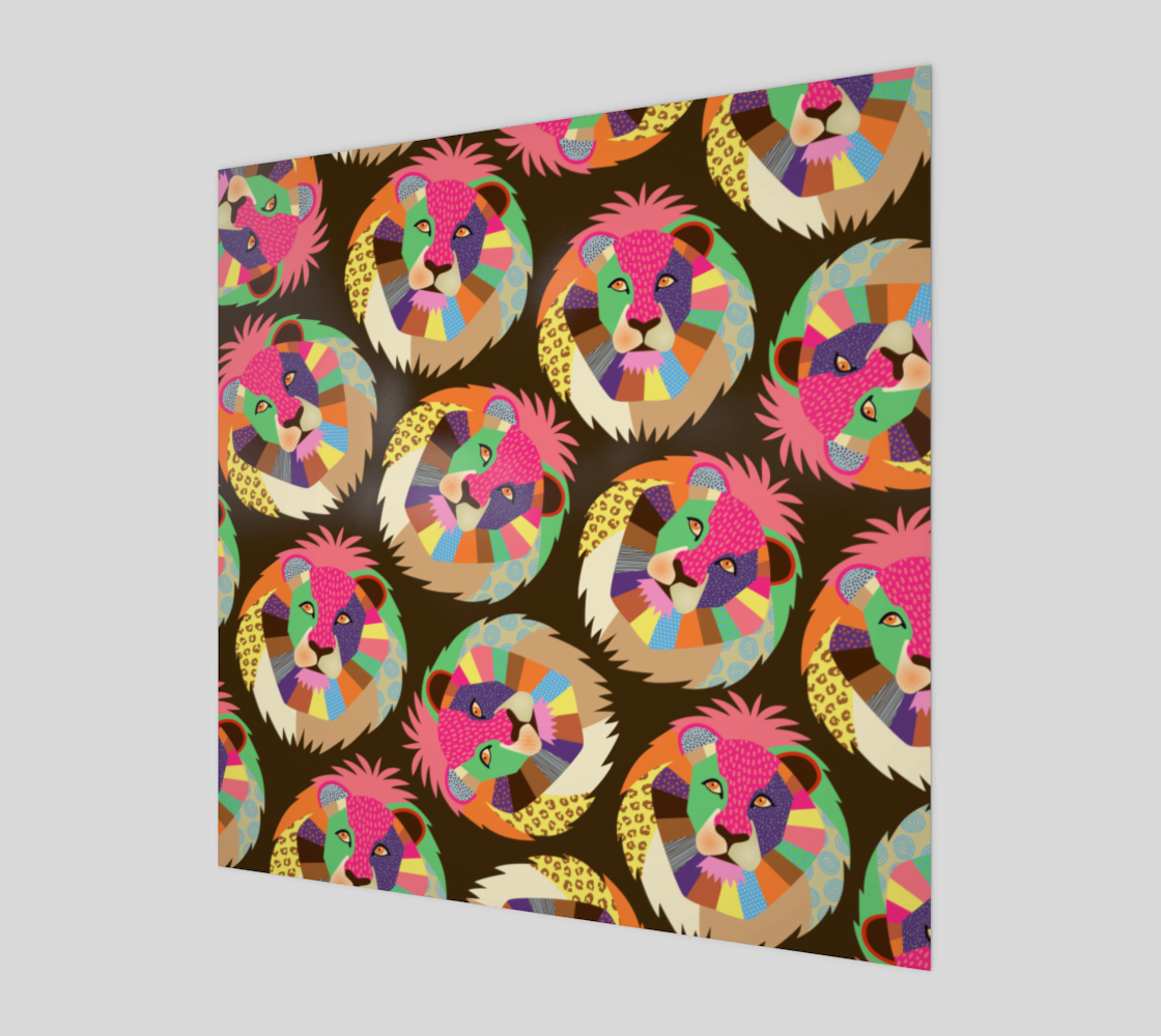 Lion Repeating Face Surface Background Pattern preview