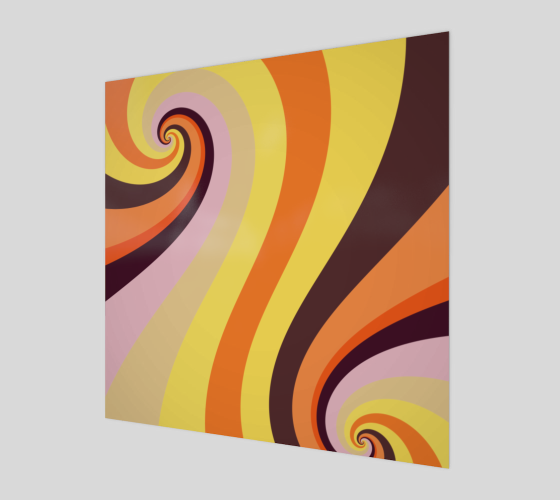 Orange Brown Yellow Candy Striped Sixties Swirl preview
