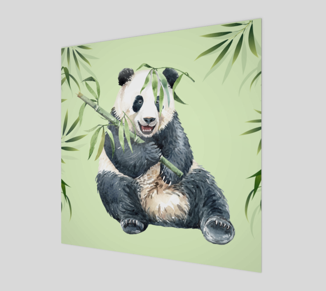 Watercolor Panda with Bamboo Trouble preview