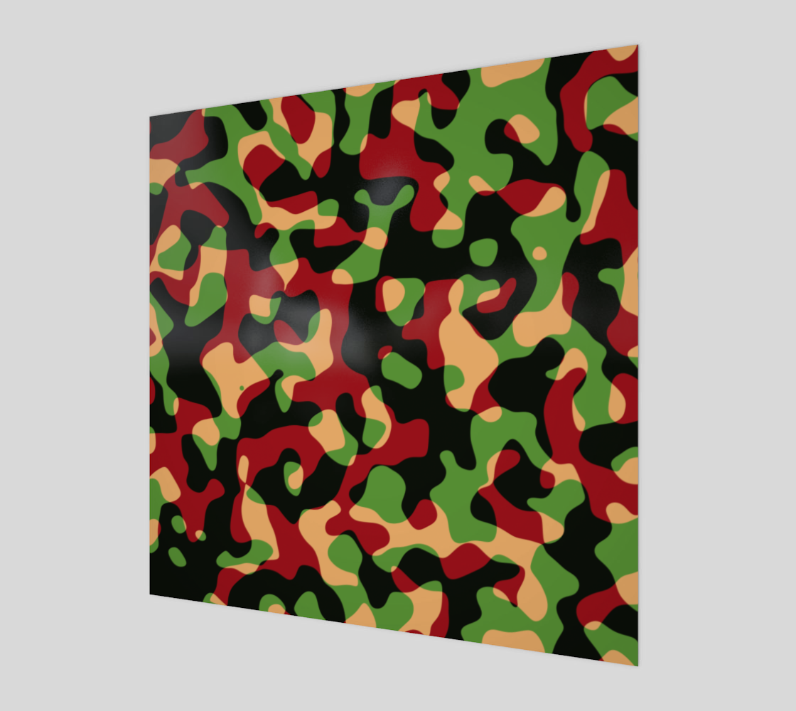 Burgundy Green Black Camouflage Army Fabric Pattern preview