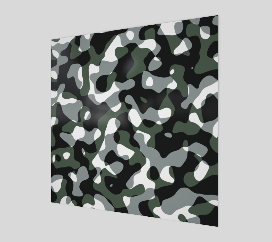 Grey Black Green Classic Camouflage Pattern preview
