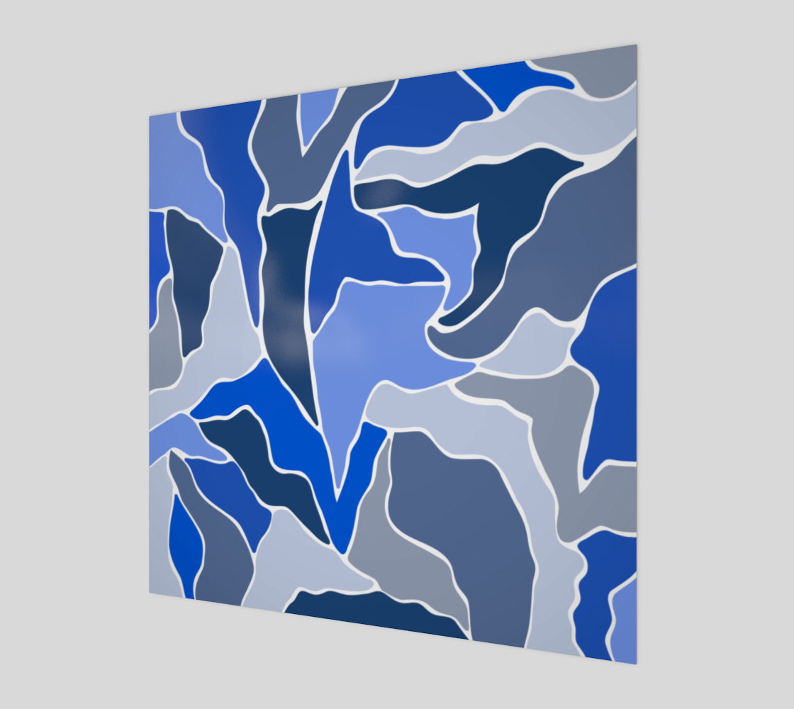 Indigo Blue Mosaic Matisse Scrappy Shape Pattern preview