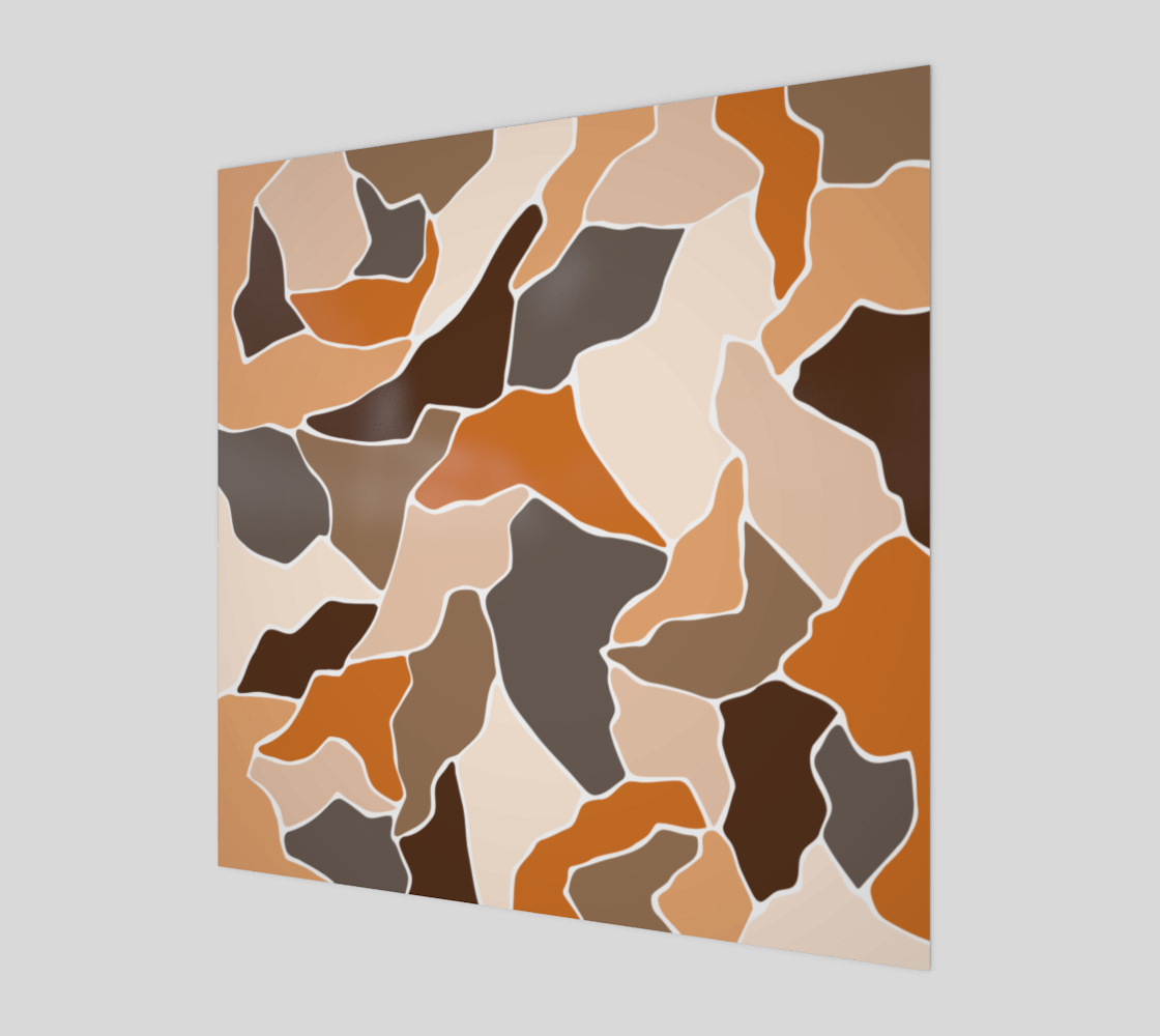 Brown Orange Minimal Mosaic Scrappy Shape Pattern preview