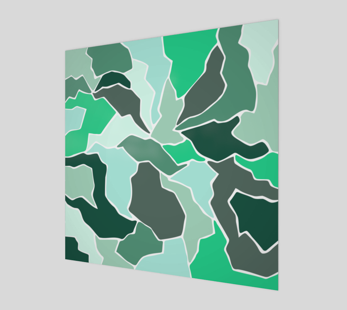 Teal Green Minimal Mosaic Scrappy Shape Pattern thumbnail #2