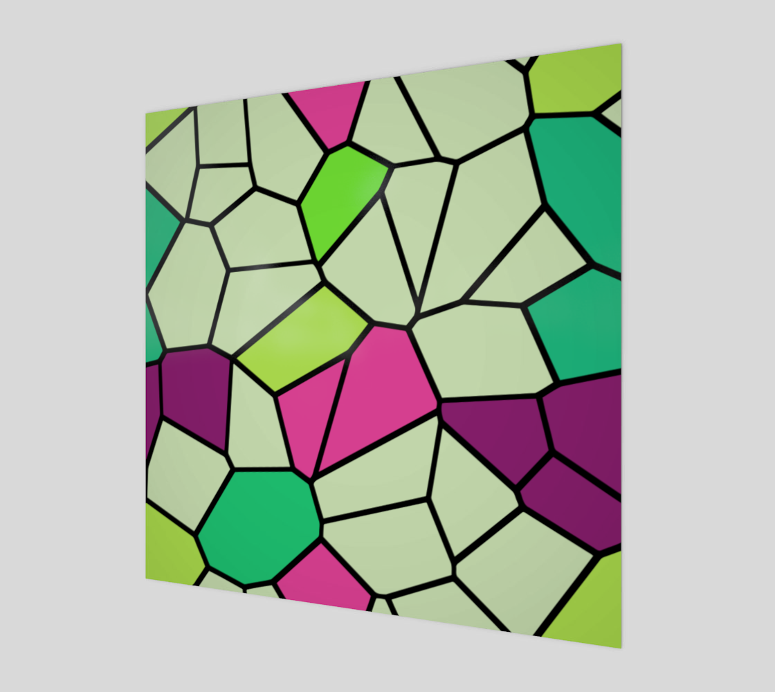 Green Pink Stained Glass Mosaic Polygon Pattern preview #1