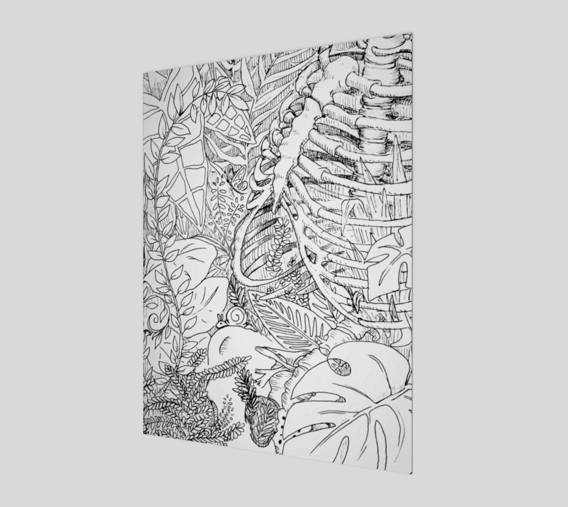 Tropical Bones Line Art Print preview