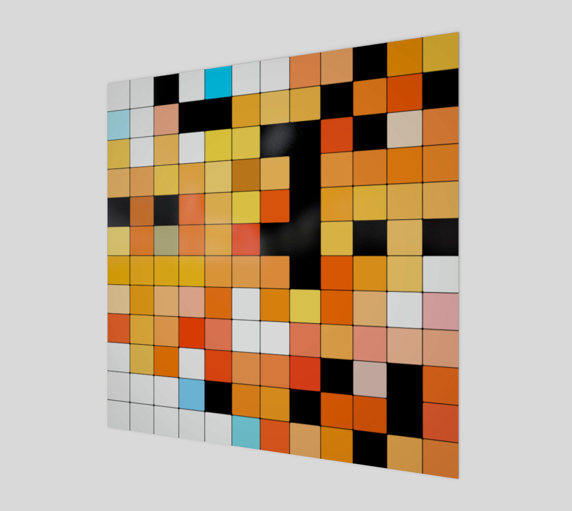 Orange Minimalist Checkered Geometric Pattern preview