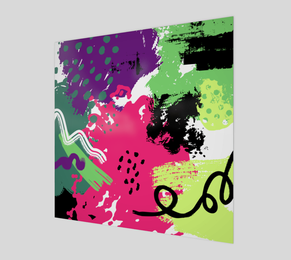 Green Pink Mid Century Abstract Scribble preview