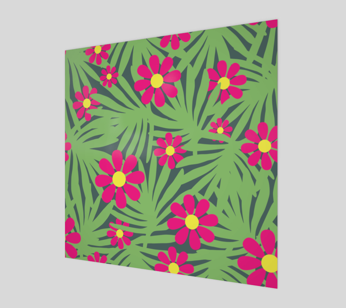 Pink Paradise Jungle Flowers and Leaves preview