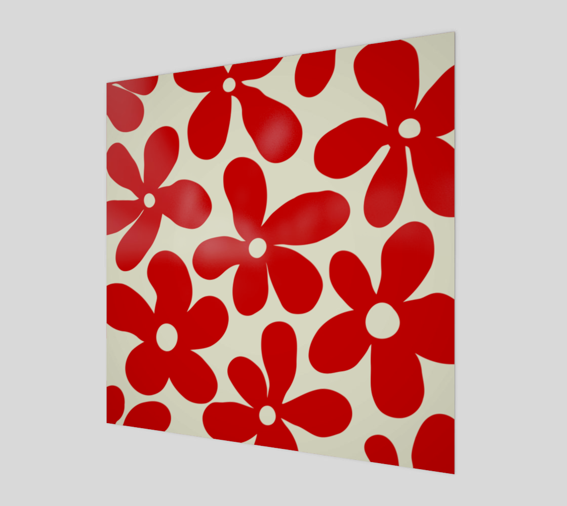 Minimalist Red Flower Power Hipster Pattern preview