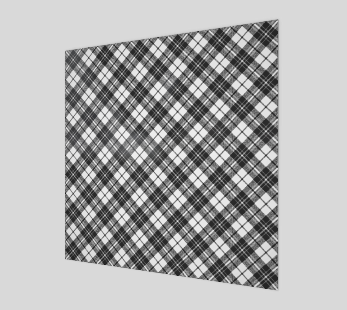 Aperçu de Tartan black white pattern holidays Christmas xmas elegant lines geometric cool fun classic elegance