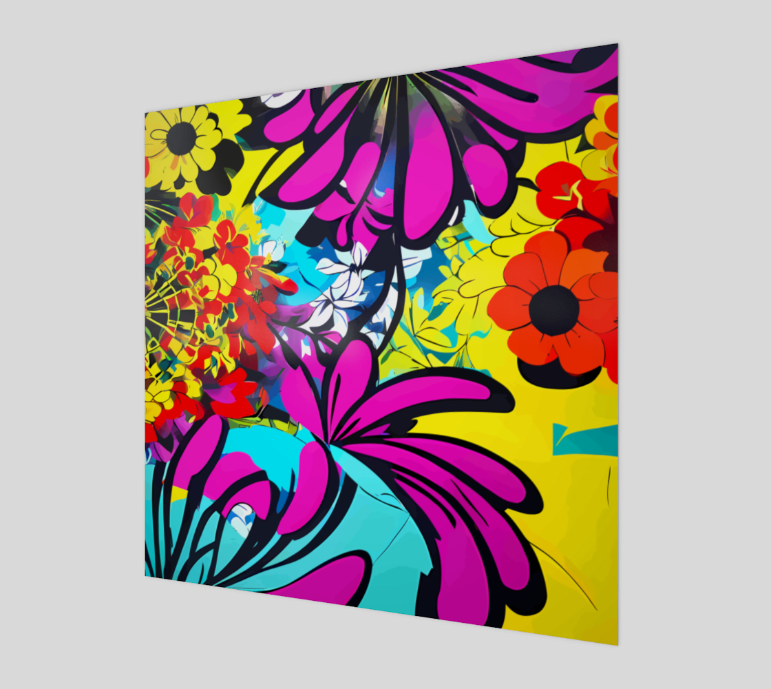 Groovy Retro Abstract Floral Art Pattern preview