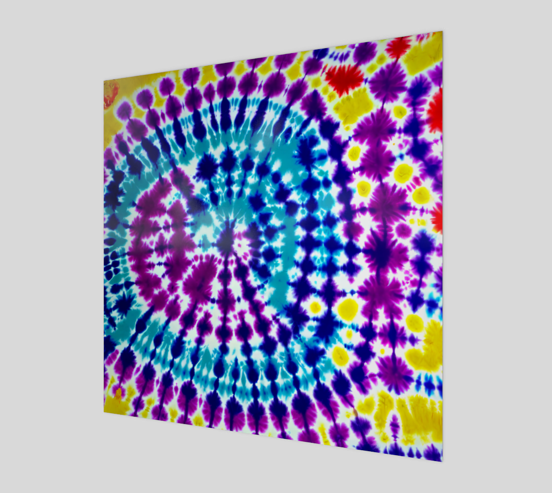 Groovy Blue Lilac Spiral Tie Dye Batik Art  preview