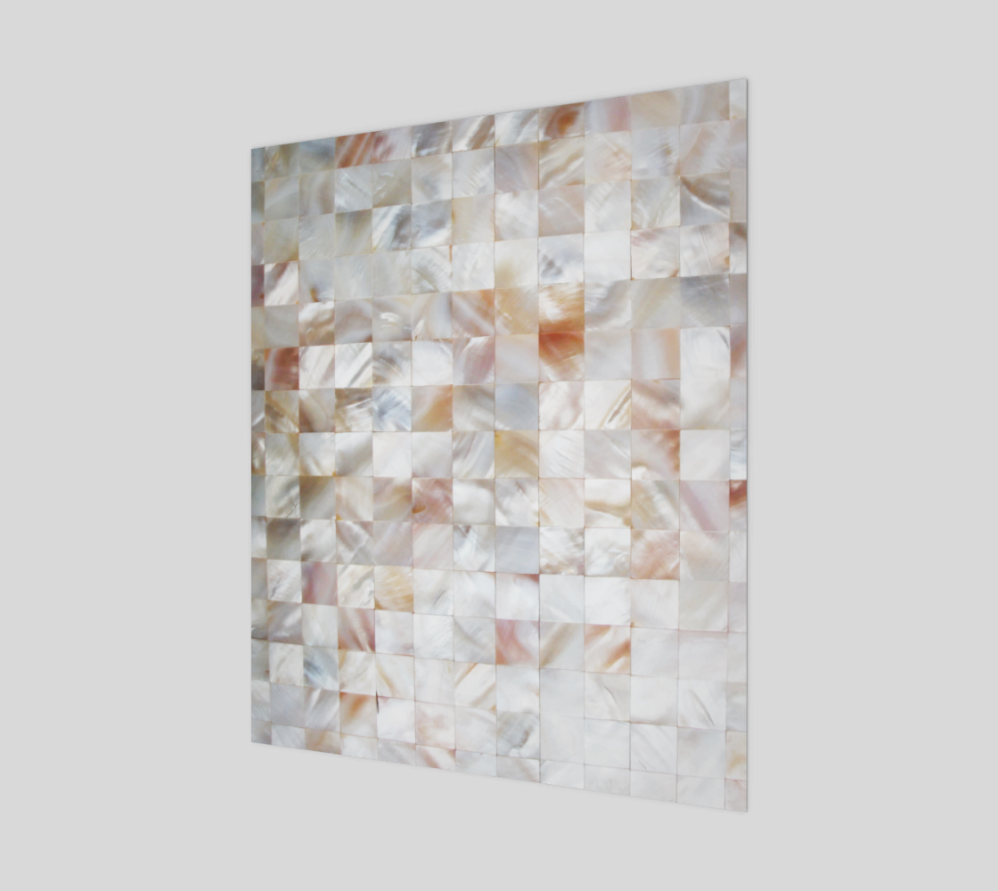 Aperçu de Mother of Pearl, Exotic Tiles Photography, Neutral Minimal Geometrical Graphic Design Poster 20 x 24