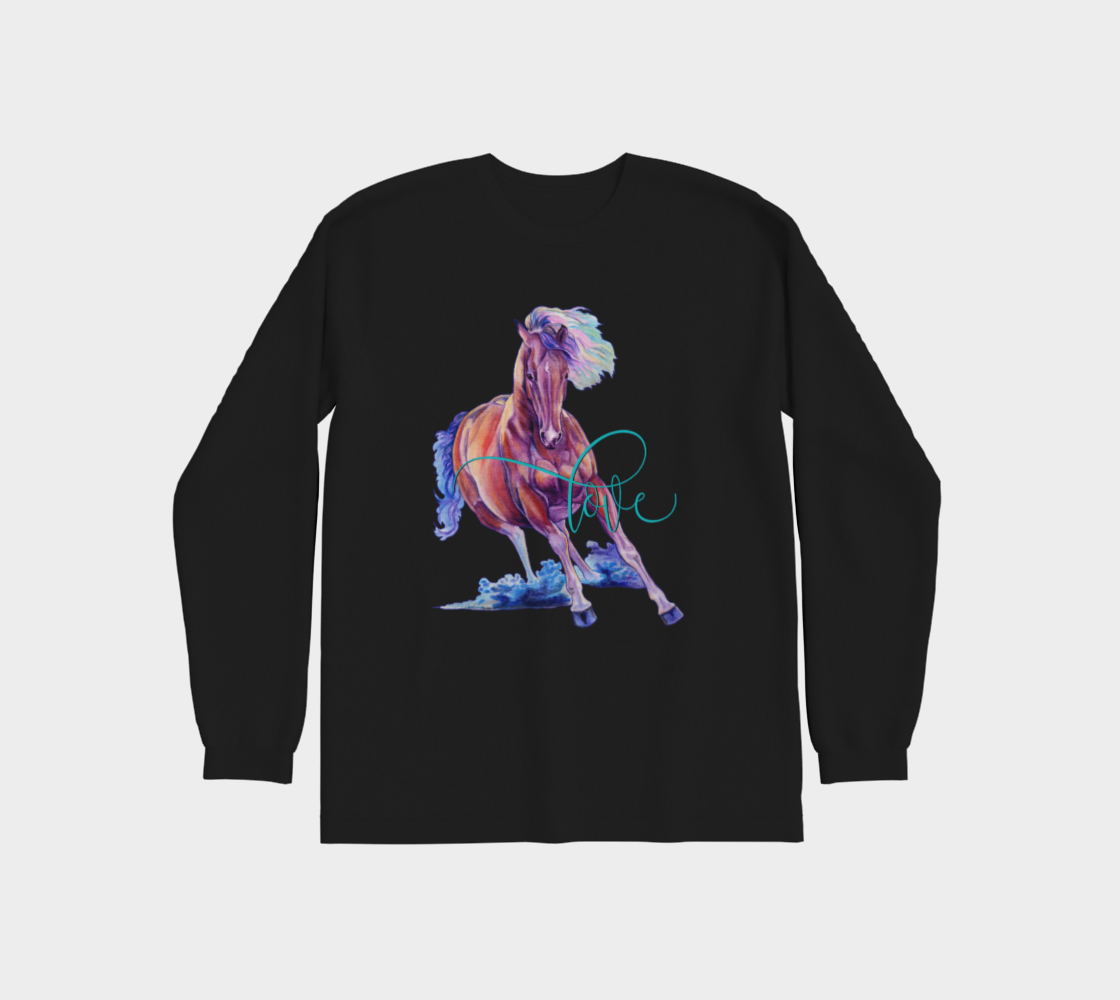 Galloping Horse Love Modern Colourful Equestrian Tshirts preview