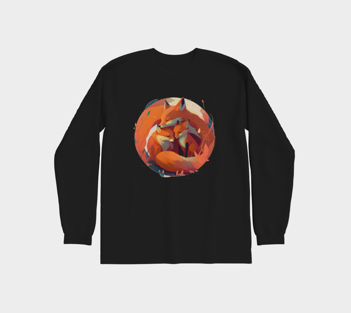 Red Foxes hugging, cuddling, affectionate, vibrant design preview