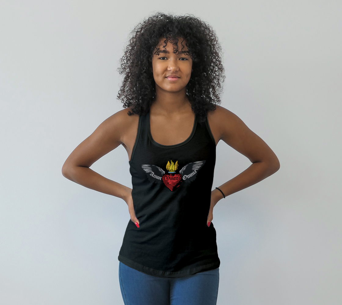 Flaming Winged Heart Racerback Tank Top preview