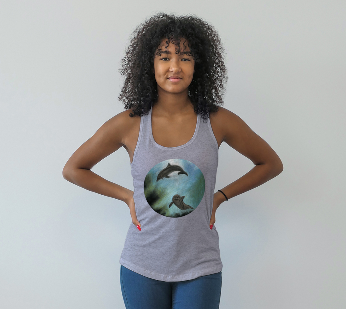 Dolphins underwater Racerback Tank Top preview