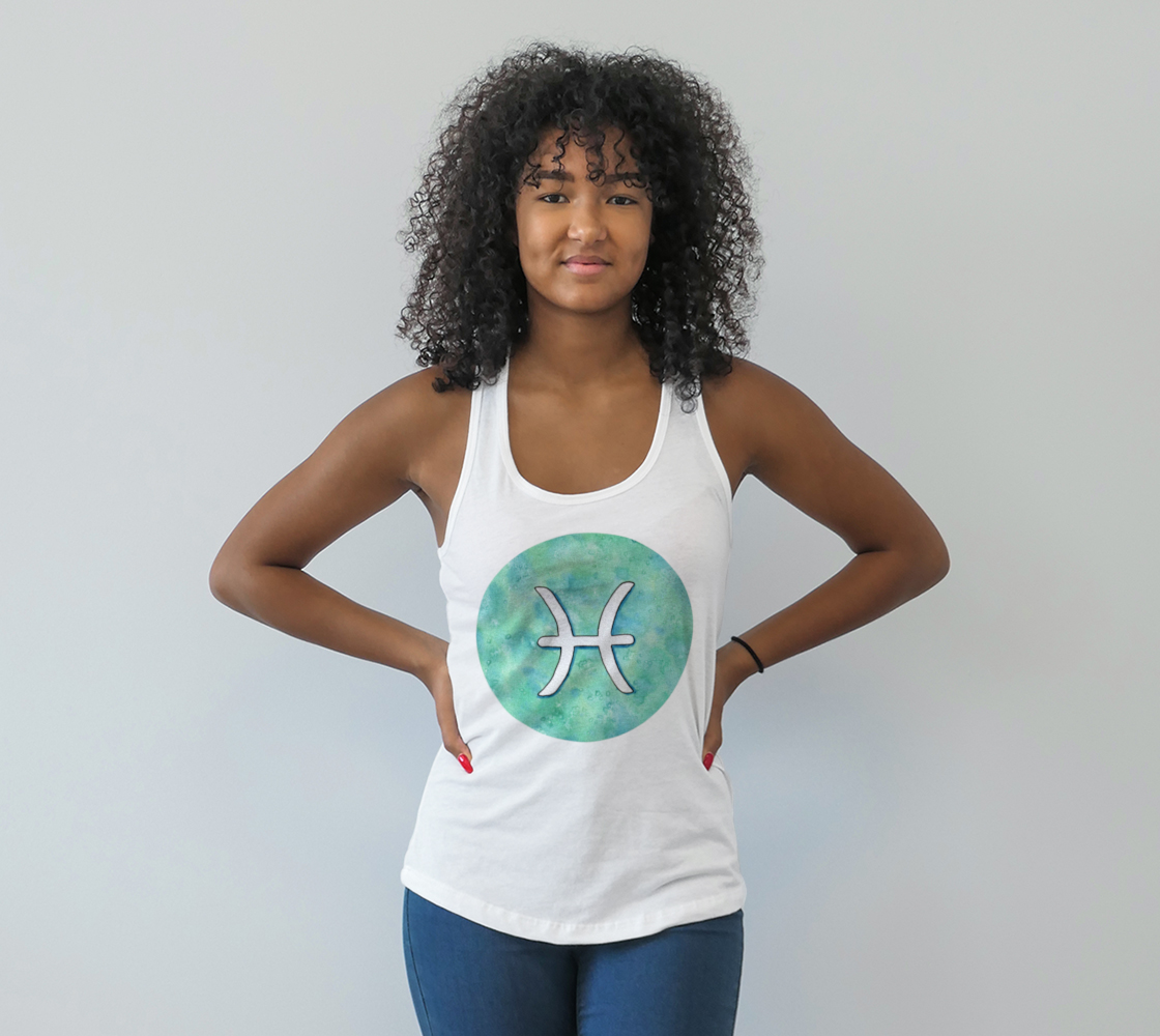 Aperçu de Pisces astrological sign Racerback Tank Top #1