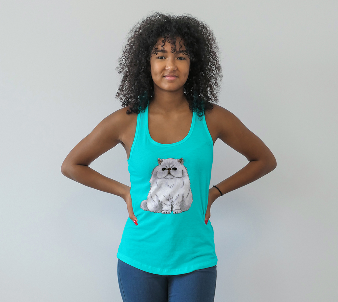 Aperçu de Persian cat Racerback Tank Top #1