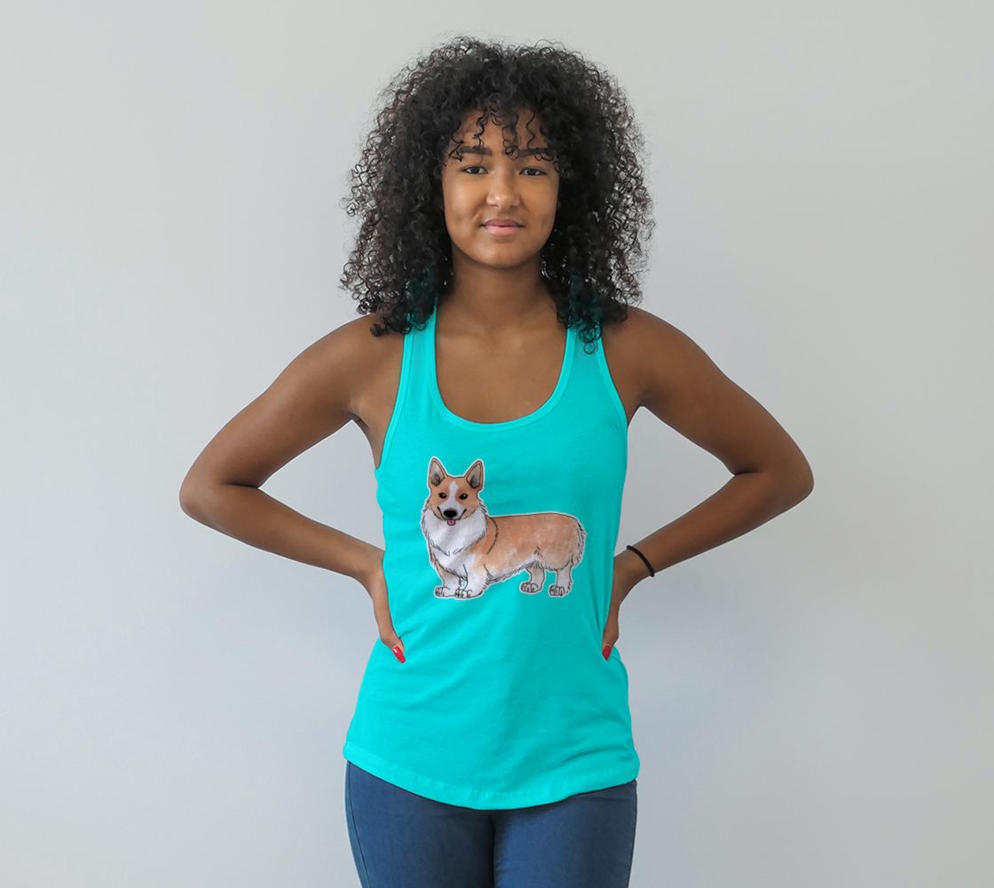 Aperçu de Welsh corgi dog Racerback Tank Top #1