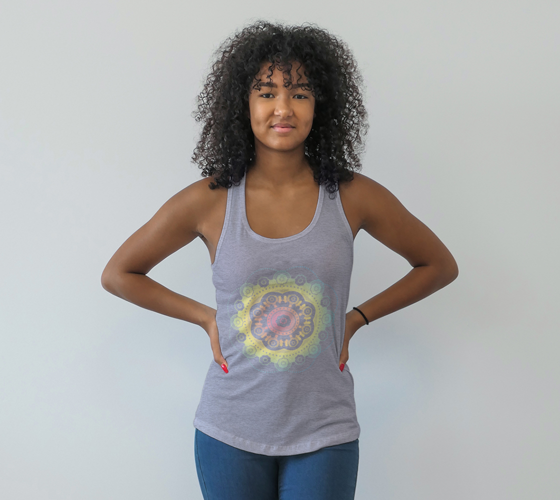 Aperçu de Mandala round gradient grey tank #1