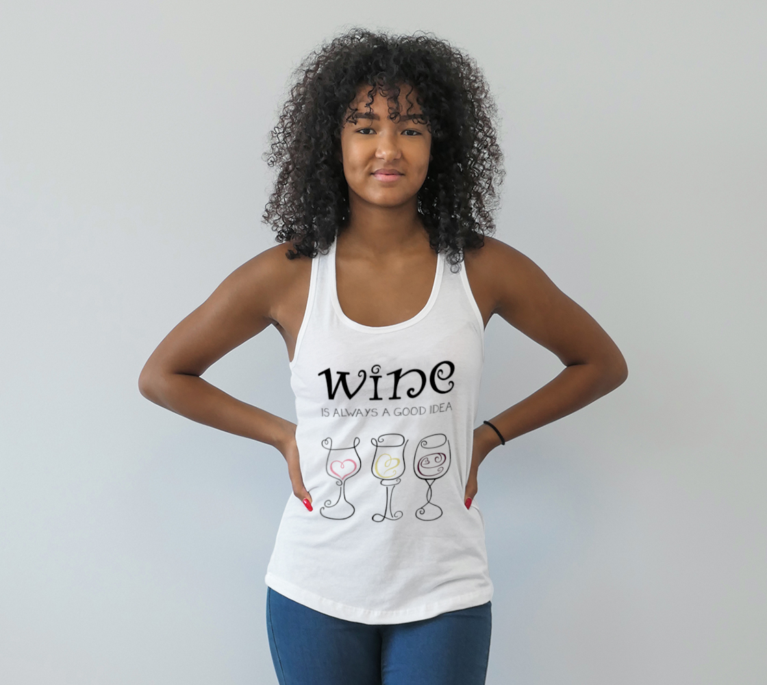 Aperçu de Wine is Always a Good Idea Racerback Tank Top #1