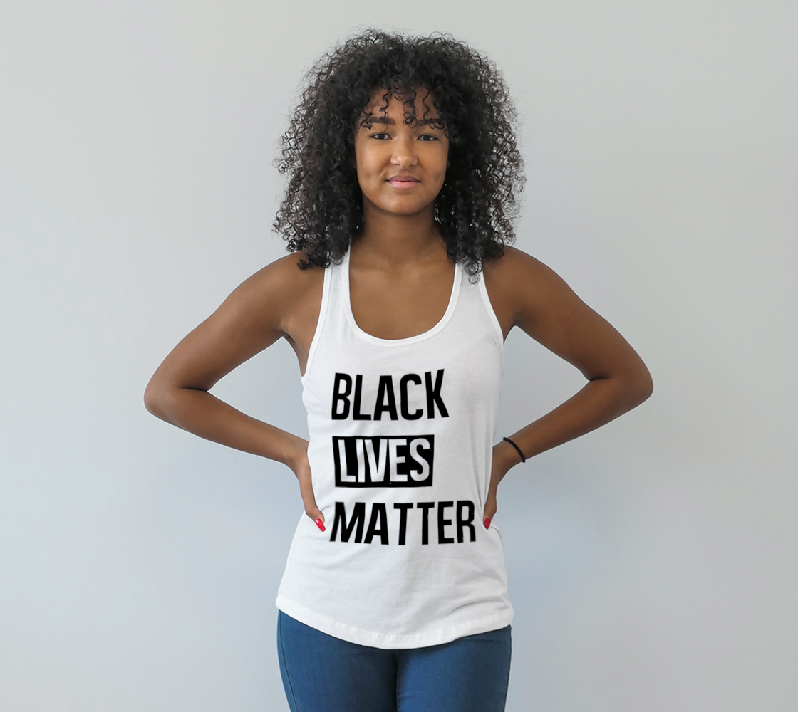 Black Lives Matter Bold BLM Typography Racerback Tank Top, AWSDG preview #1