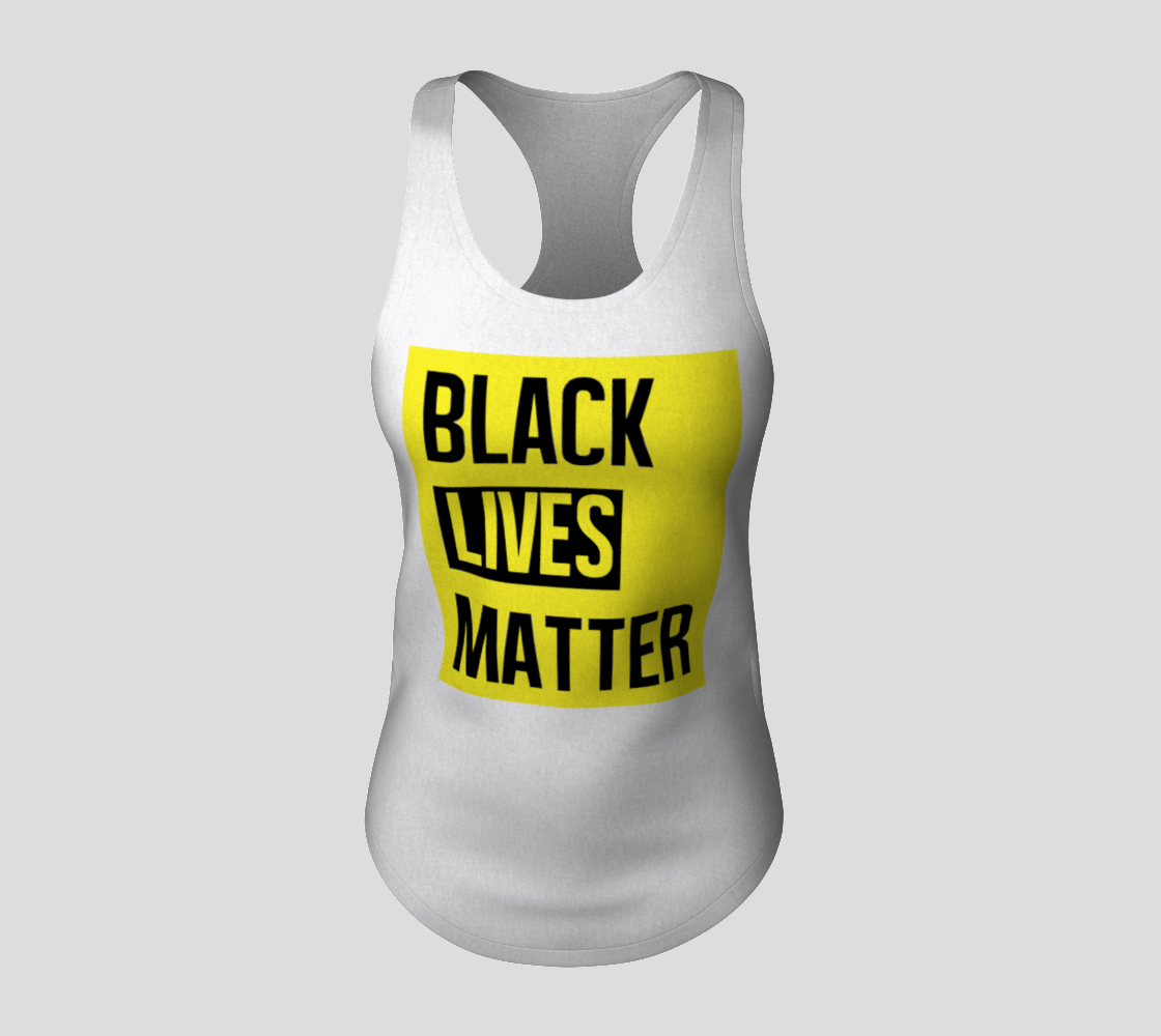 Black Lives Matter Bold Quote Yellow Background Racerback Tank Top, AWSDG preview #3