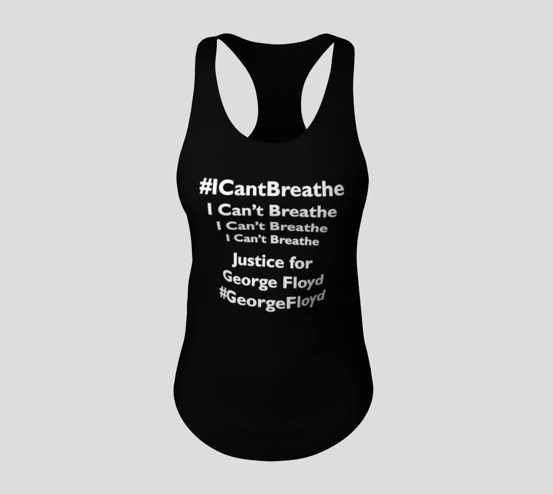 I Can't Breathe George Floyd Last Words BLM Racerback Tank Top, AWSDG preview #3