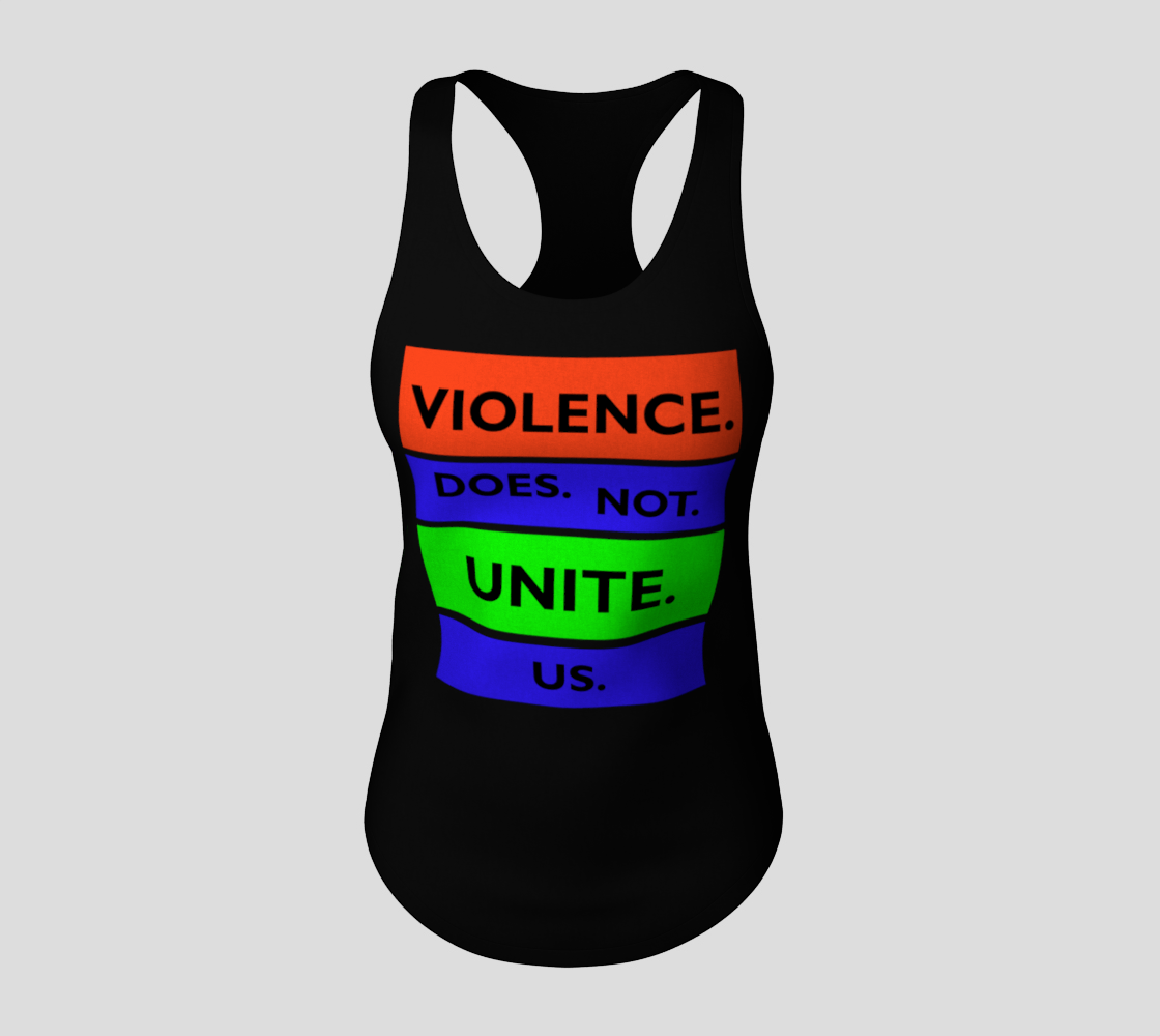 Violence Does Not Unite Us Period Racerback Tank Top, AWSDG preview #3
