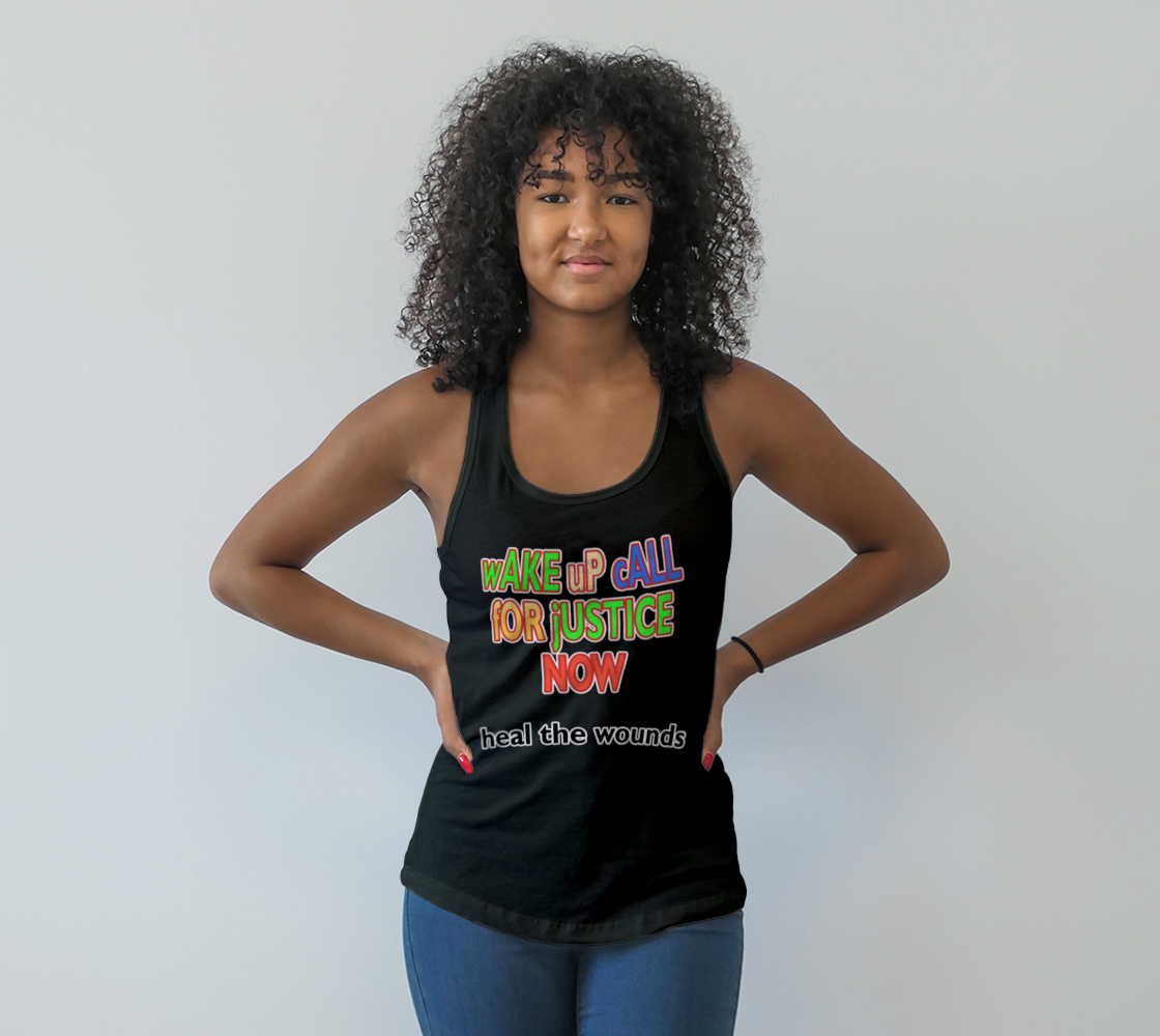 Aperçu de Wake Up Call for Justice Heal the Wounds Racerback Tank Top, AWSDG