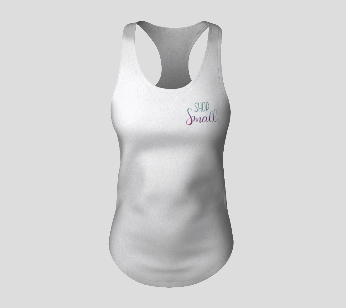Shop Small - white tank, multicolour lettering preview #3