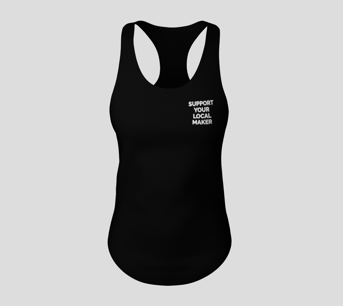 Support Your Local Maker - dark tank, white text preview #3