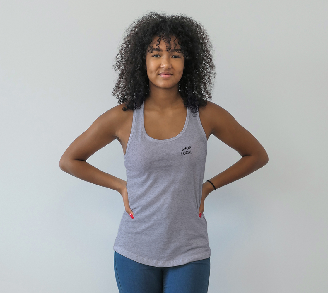 Shop Local - neutral tank, black text preview