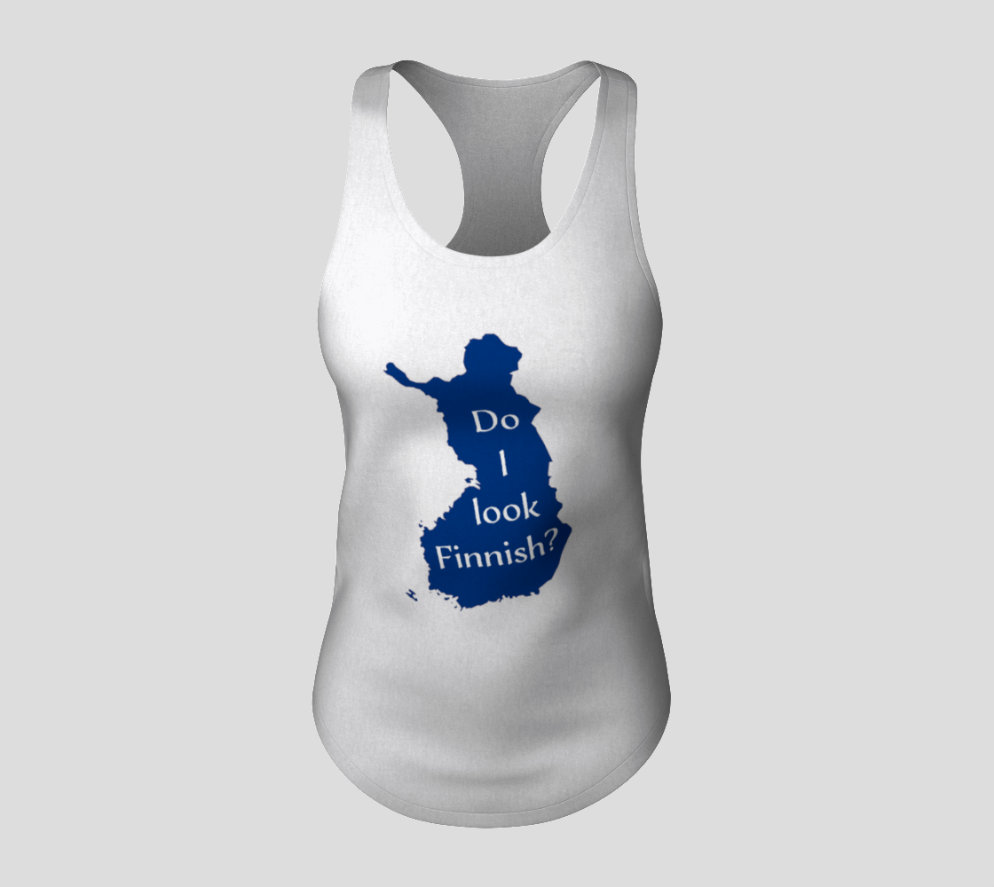 Do I look Finnish Racerback Tank Top preview #3
