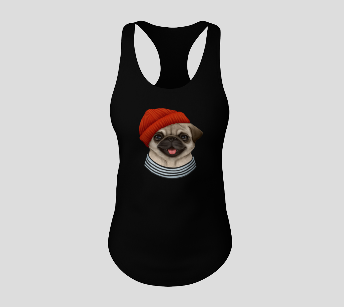 Pug in red hat Miniature #4