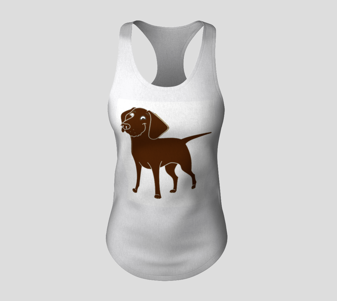 Labrador Retriever chocolate cartoon racerback tank top preview #3